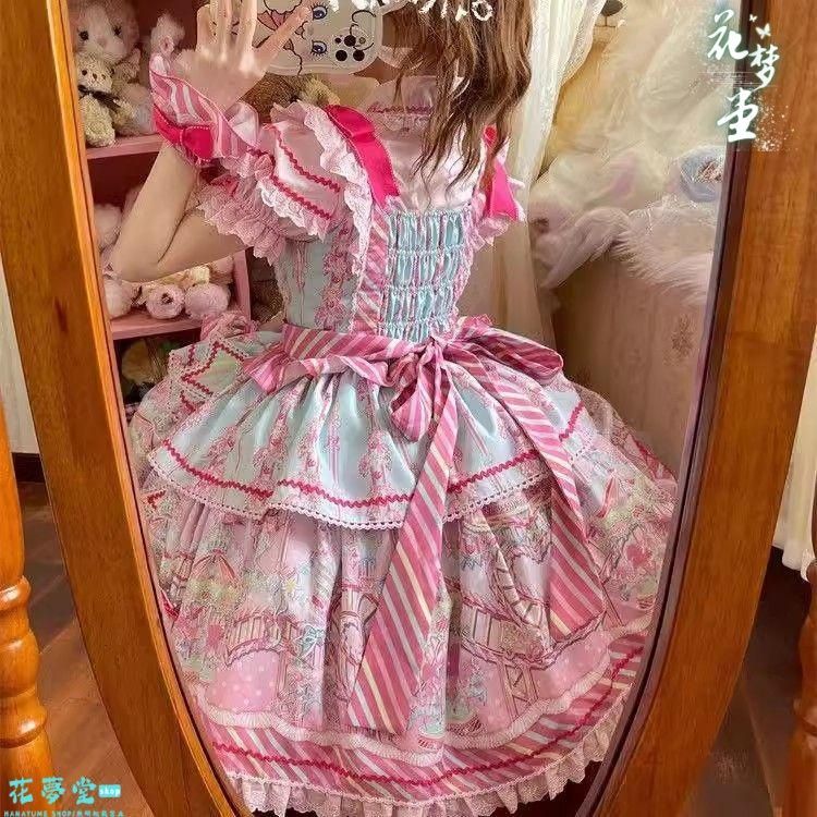 25年 ドレス コスプレロリータセット 仮装 オリジナル 洋服 ロリータ ワンピース 撮影会 舞台 イベント 花夢堂-219