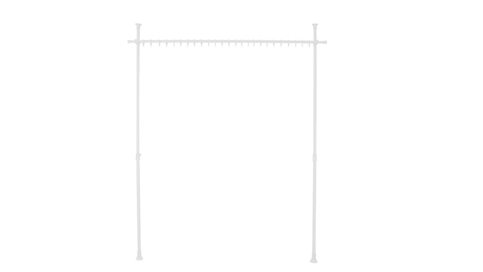 Color 2ポール マッドホワイト LS Design つっぱり式 カーテン ポール パーテーション 部屋 間仕切り 突っ張り棒 幅162 290×奥行9×高さ190 260cm 2ポール マッドホワイト