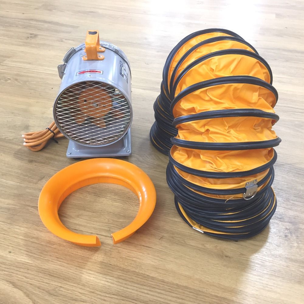 Suiden スイデン 100V ポータブル送排風機 ジェットスイファン 羽根径180mm ベルマウス破損 フレキシブルダクト200φ×5m付 SJF-208-1V