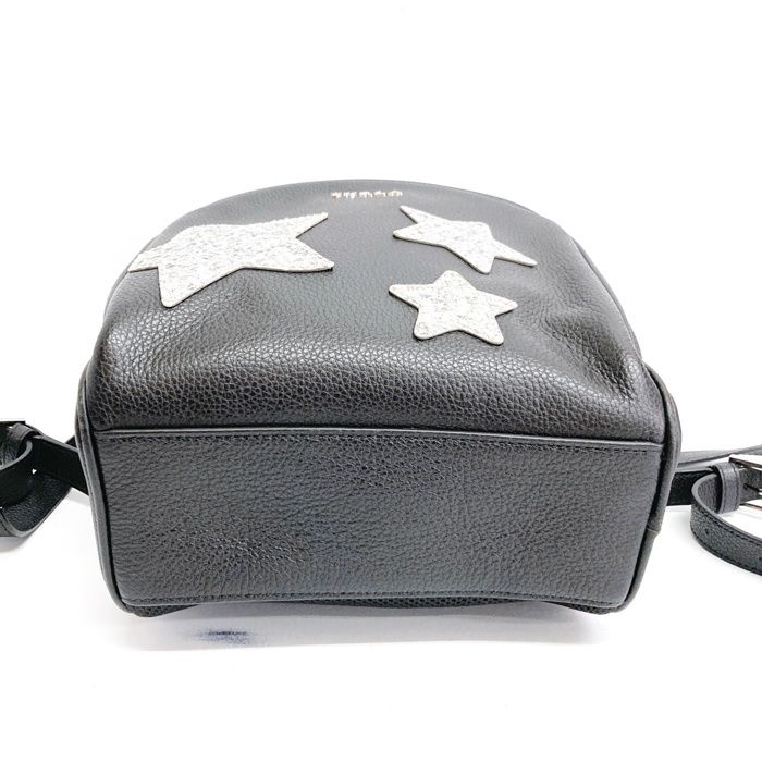 美品　FURLA／フルラ　Frida スター レザーリュック　Black ☆FURLA フルラ frida スパンコールスターレザーリュック