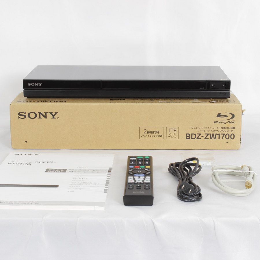 SONY　ブルーレイレコーダー １ＴＢ　BDZ-ZW1700