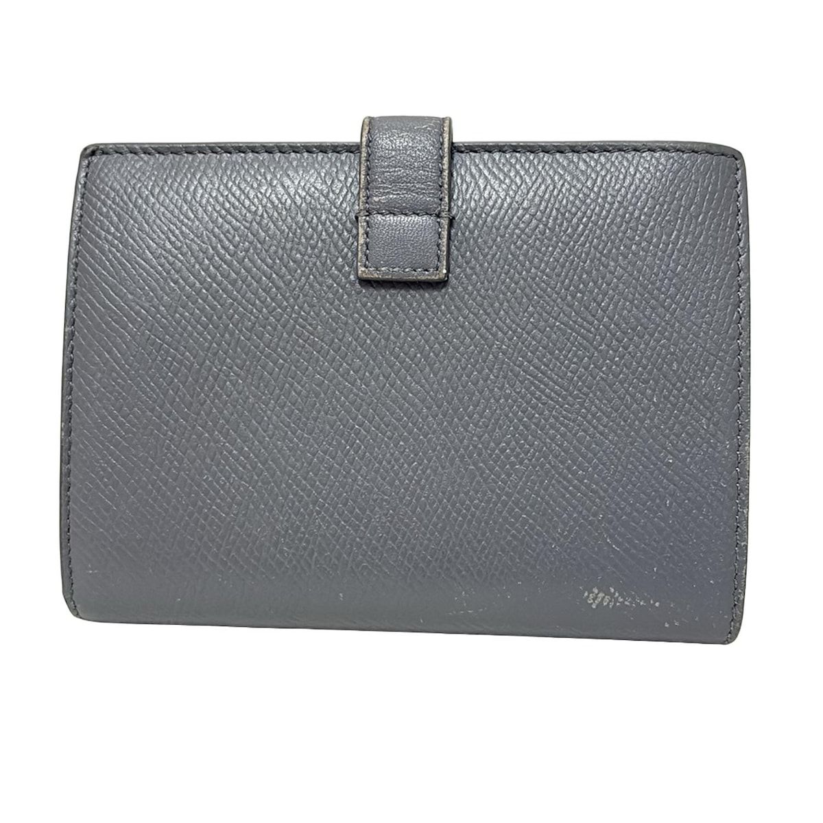 付属品付✨セリーヌ　ミディアムストラップウォレット　二つ折り財布　レザー　グレー ⭐️ 美品 セリーヌ ミディアム ストラップ ウォレット 二つ折り財布