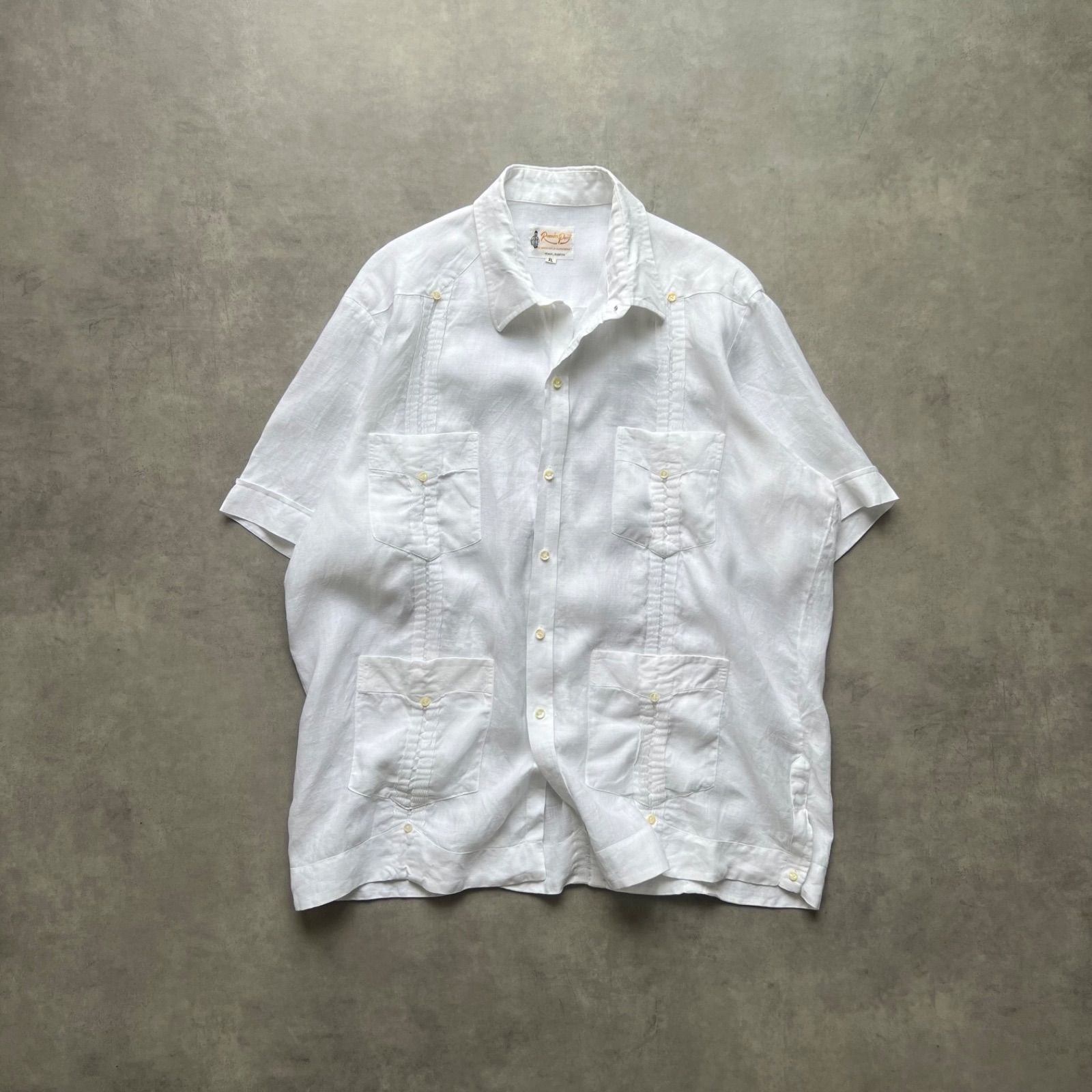 80s Ramon Puig Guayabera shirt LINEN100% キューバシャツ