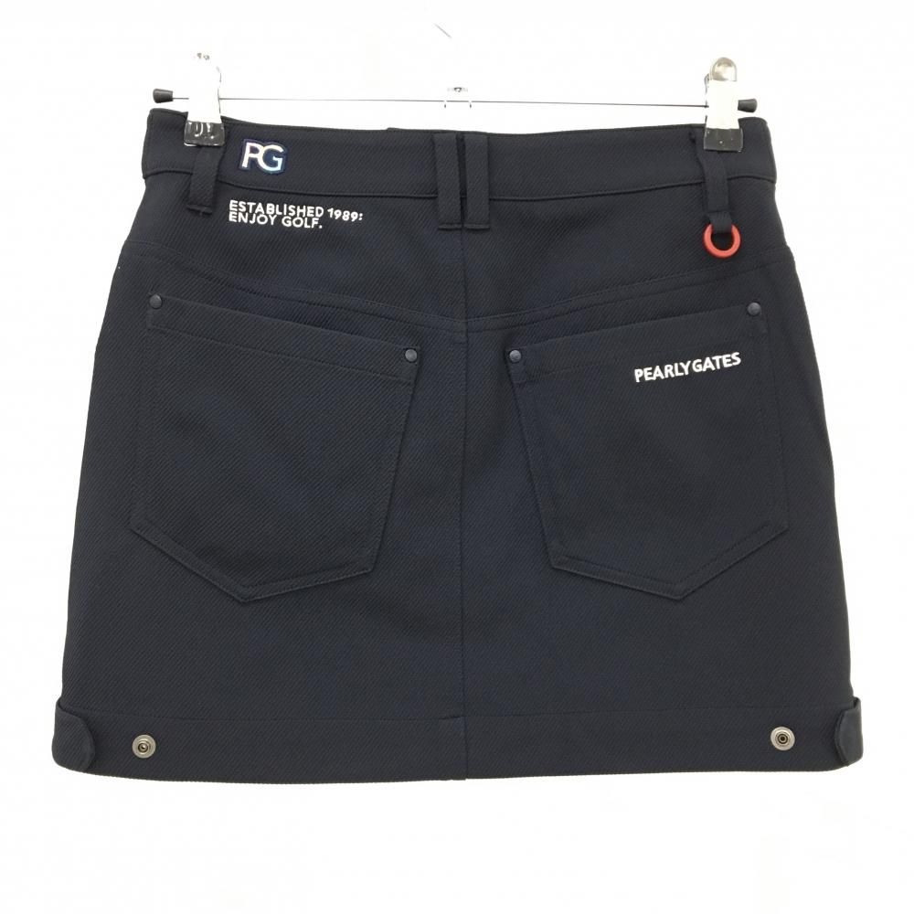 パーリーゲイツ ストレッチスカート ダークネイビー ロゴレッド レディース 0 S ゴルフウェア モデル PEARLY GATES
