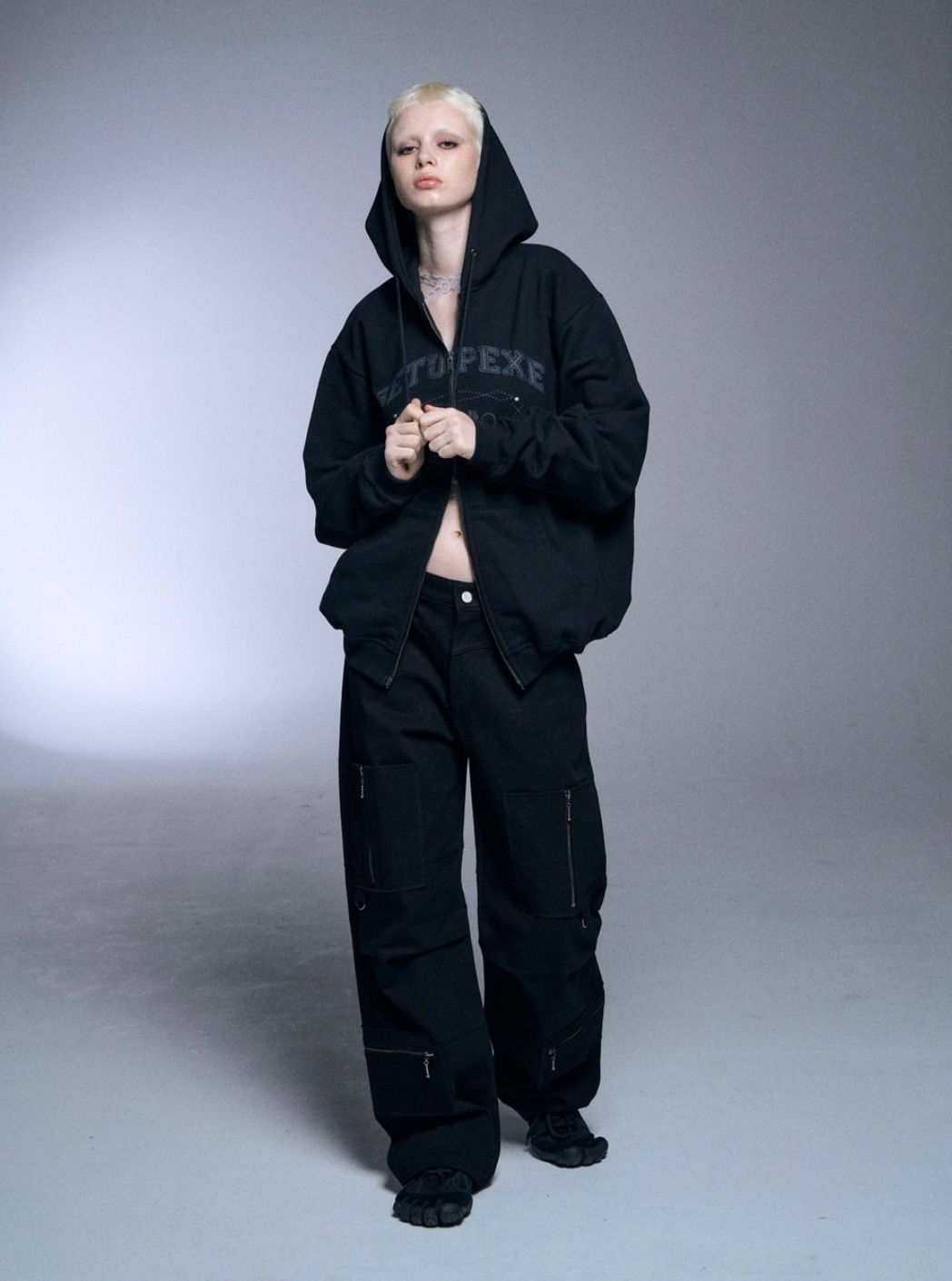  SETUP‐EXE OVERSIZED TWO-WAY ZIPUP HOODIE パーカー トップス