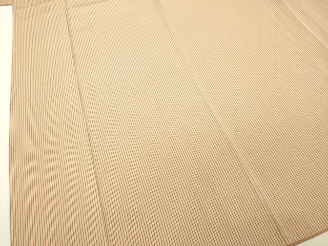 平和屋着物○東京の老舗呉服問屋 菱一 江戸小紋 縞 反端付き 正絹 逸品  