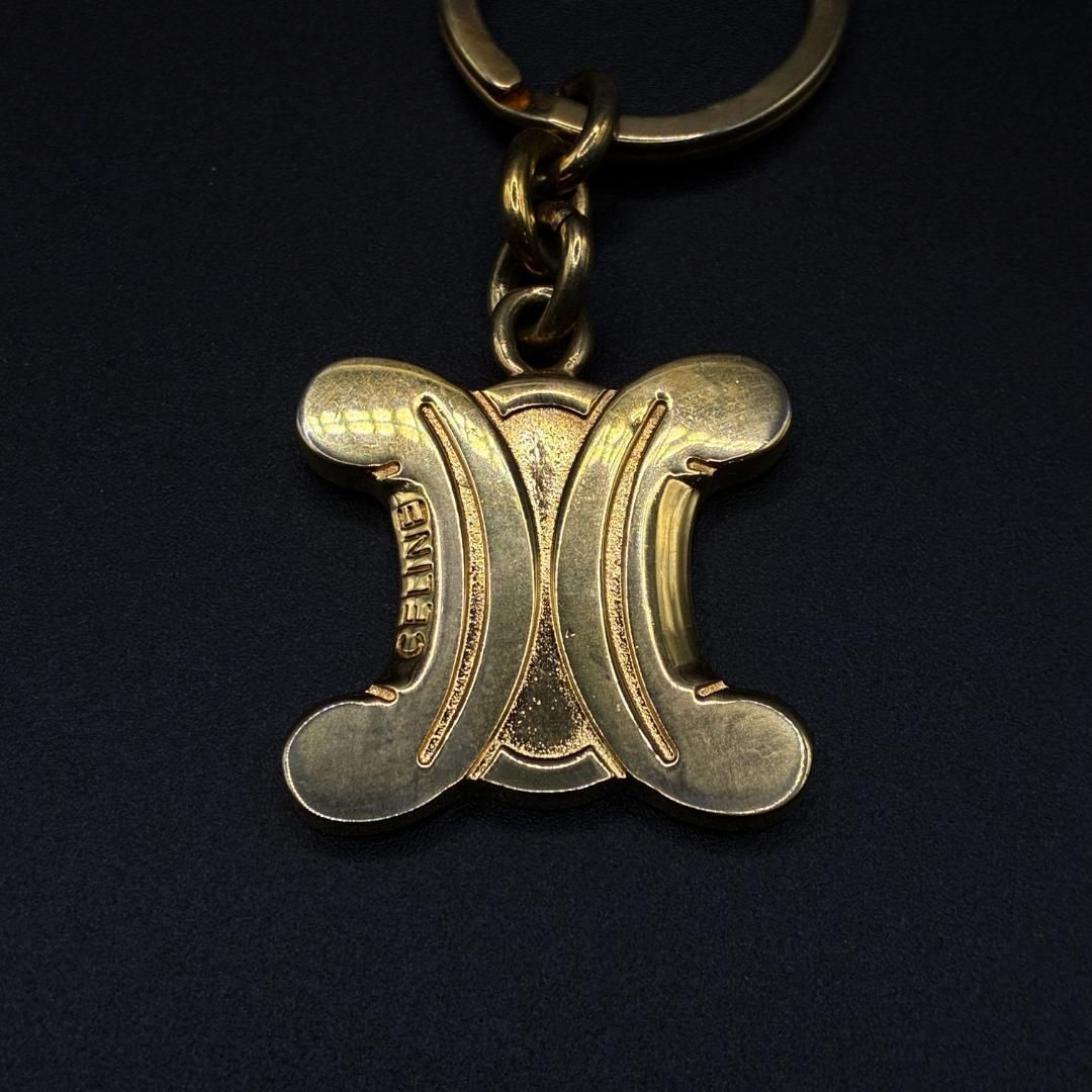 CELINE セリーヌ トリオンフ キーリング キーホルダー バッグチャーム 茶