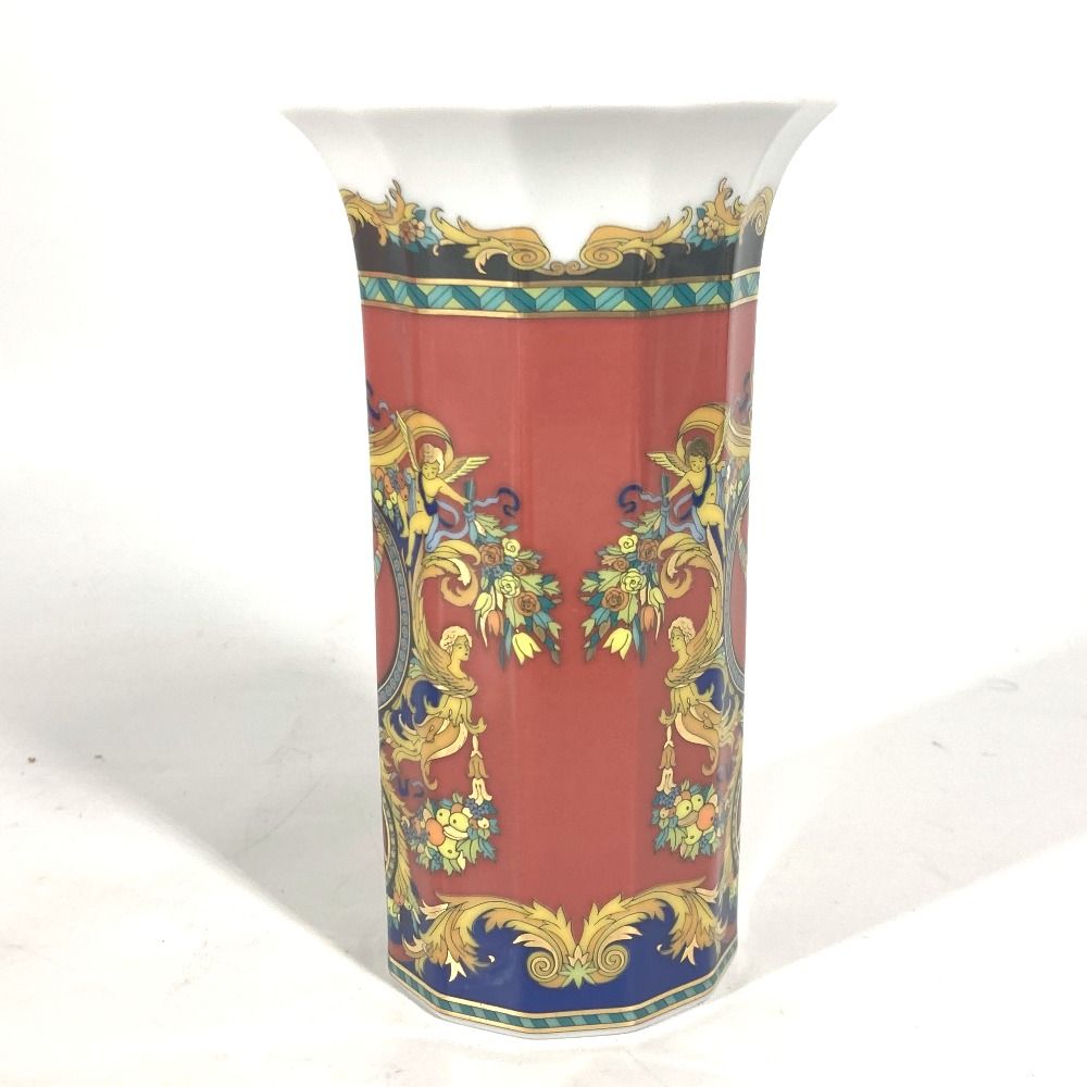 ベルサーチ花瓶、壺 VERSACE ヴェルサーチ 花瓶 フラワーベース 陶器 マルチカラー