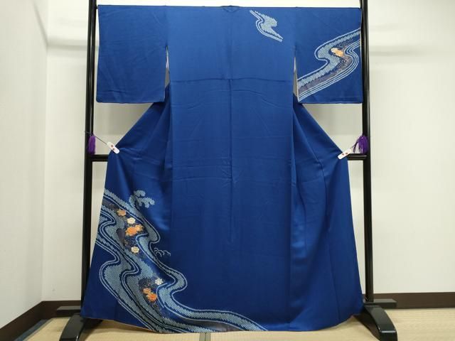 平和屋着物○訪問着 駒刺繍 流水桜 暈し染め 金彩 正絹 逸品