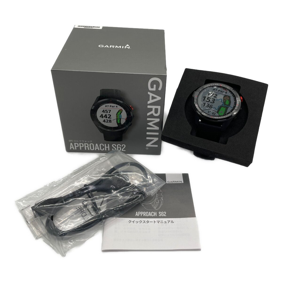 GARMIN - coco 未使用品 ガーミン GARMIN ゴルフナビ ブラック Approach S62 GPS 1.3インチ 大型ディスプレイ バーチャルキャディ 未使用品 ガーミン GARMIN ゴルフナビ ブラック Approach S62