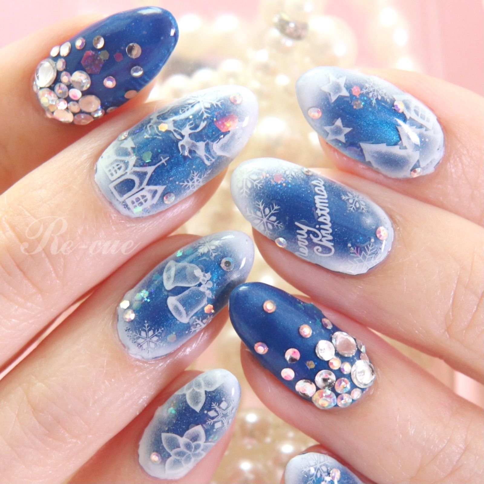 メルカリshops ネイルシール ホワイトクリスマス L