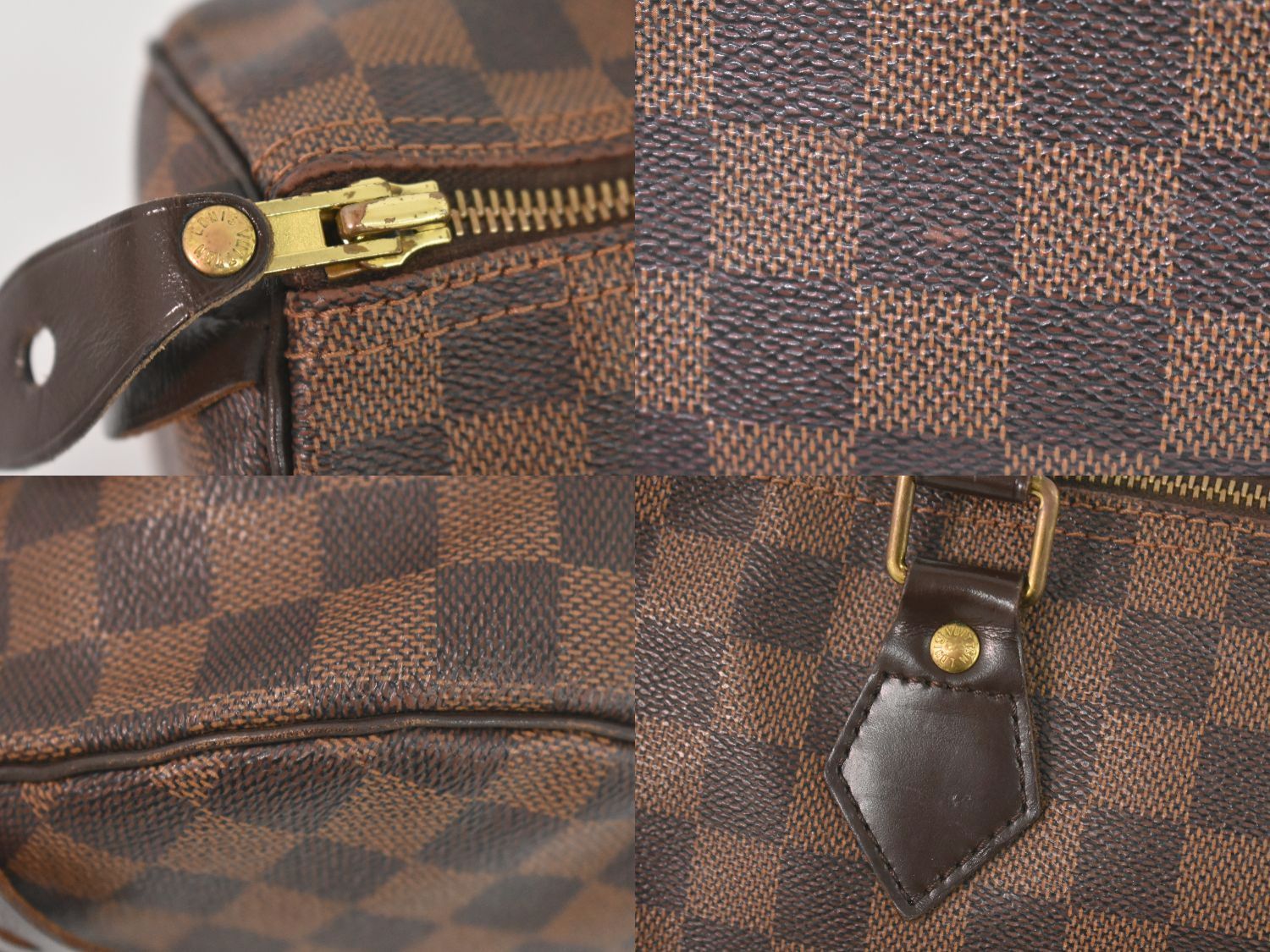 本物 ルイヴィトン LOUIS VUITTON LV 旧型 スピーディ 25 ダミエ エベヌ ハンドバッグ ミニボストンバッグ ブラウン N41532  Speedy ビトン バッグ 中古