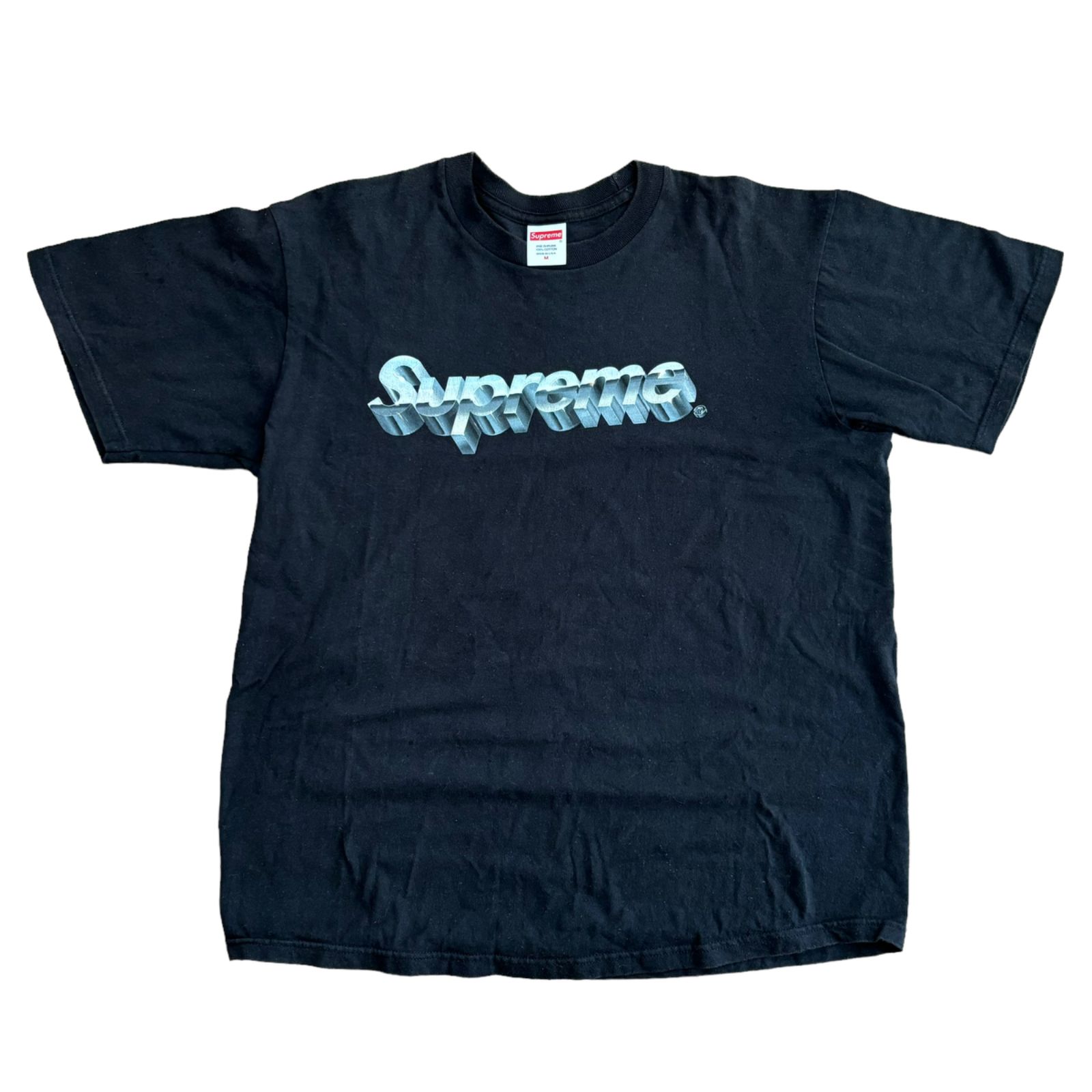 SUPREME シュプリーム Tシャツ ブラック 黒 Mサイズ コットン100% ロゴ made in USA レアデザイン 入手困難 - メルカリ