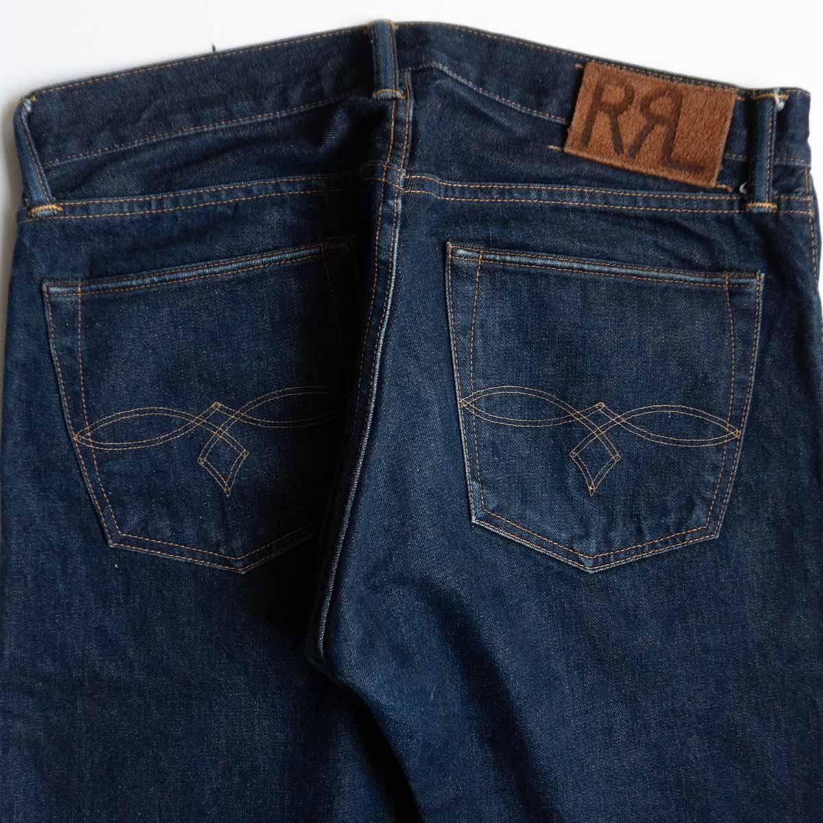 美品】RRL【ONCE WASH LOW STRAIGHT JEANS】32×32 ロー