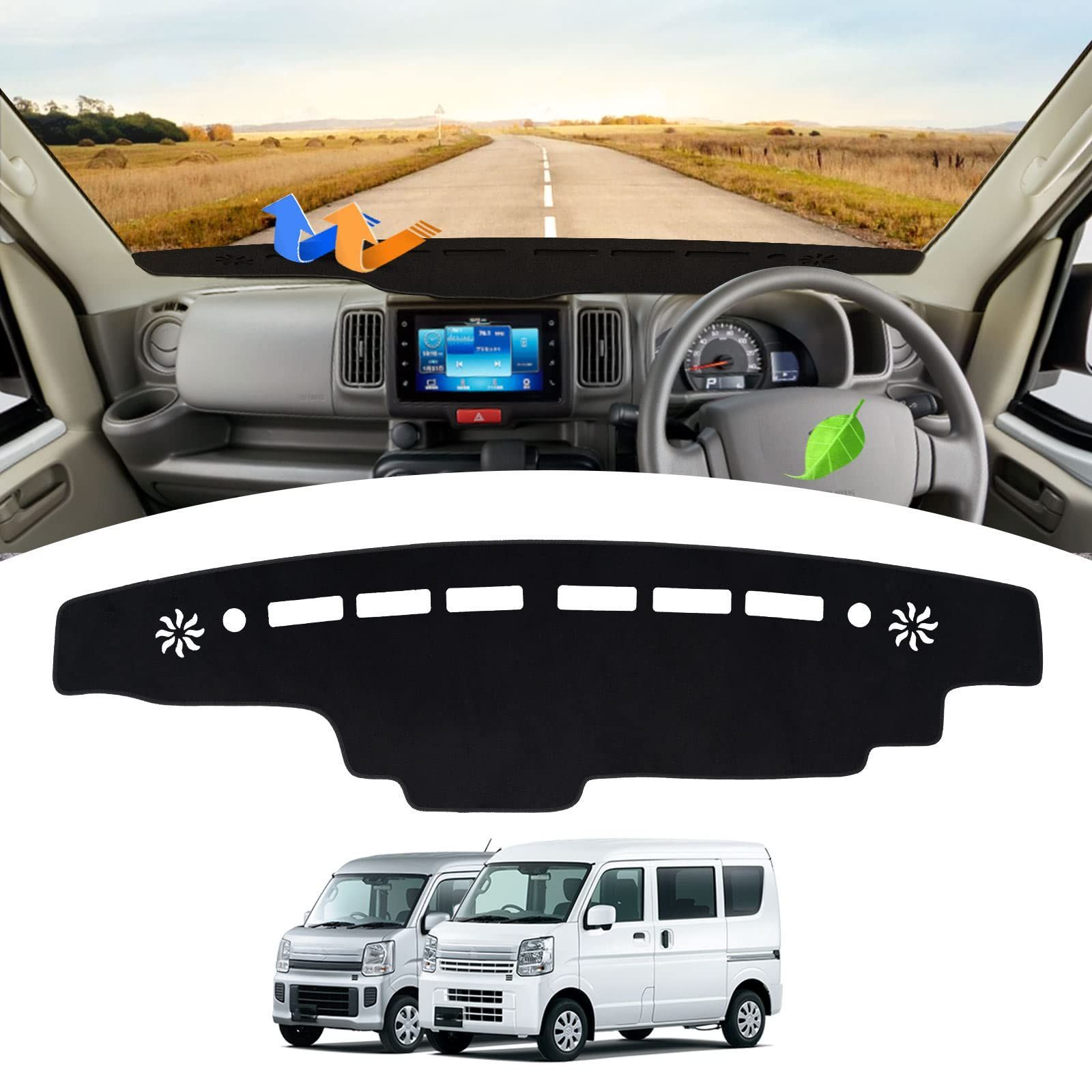 GIMUYA スズキ エブリイ バン DA17V エブリイワゴン DA17W ダッシュボードマット EVERY 2015年2月-現行 専用 設計 ダッシュボードカバー 日焼け防止 映り込み防止 保護マット スエード素材 インテリ