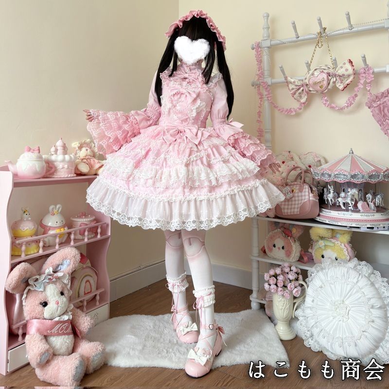 Lolita洋装 華やかなフリルJSKドレス＆内搭シャツ＆ケープ