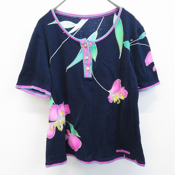 LEONARD レオナール 花柄 半袖 トップス カットソー LL 大きいサイズ 極美品✨レオナール カットソー 半袖 L L サイズ 花柄 大きい