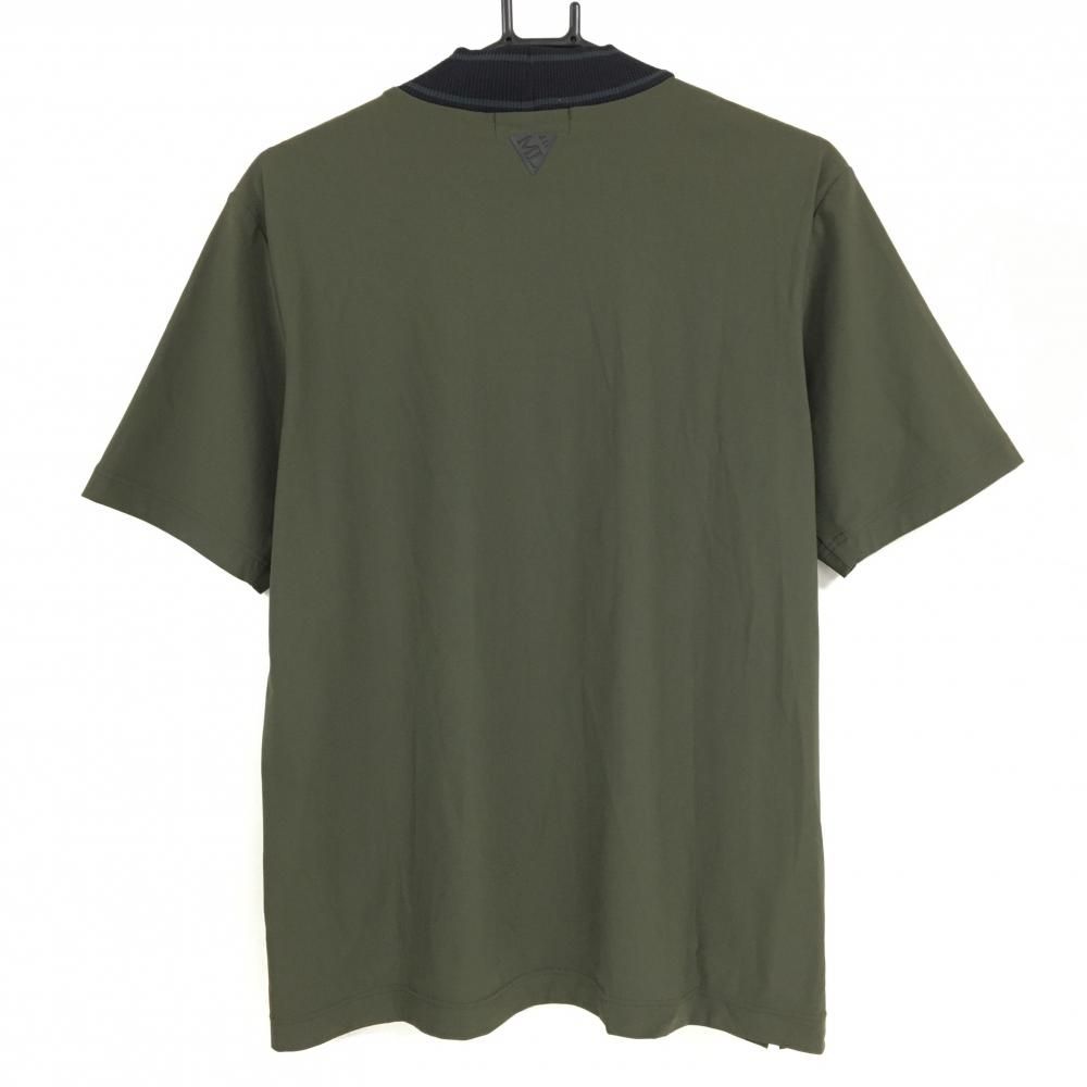 MARK＆LONA ハイネック 半袖 48 美品 MARK&LONA マークアンドロナ 半袖ハイネックシャツ ブルー