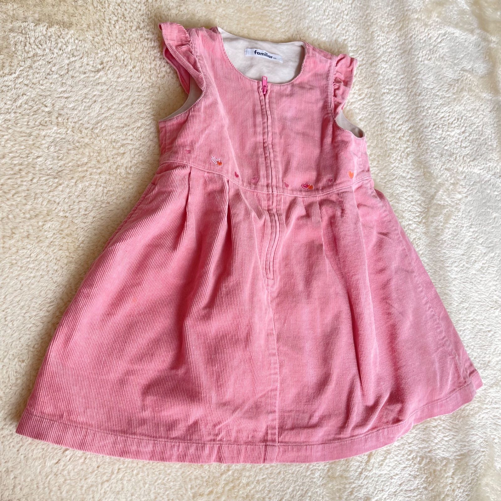 familiar ピンク ワンピース 80サイズ 綿100% familiar ピンク