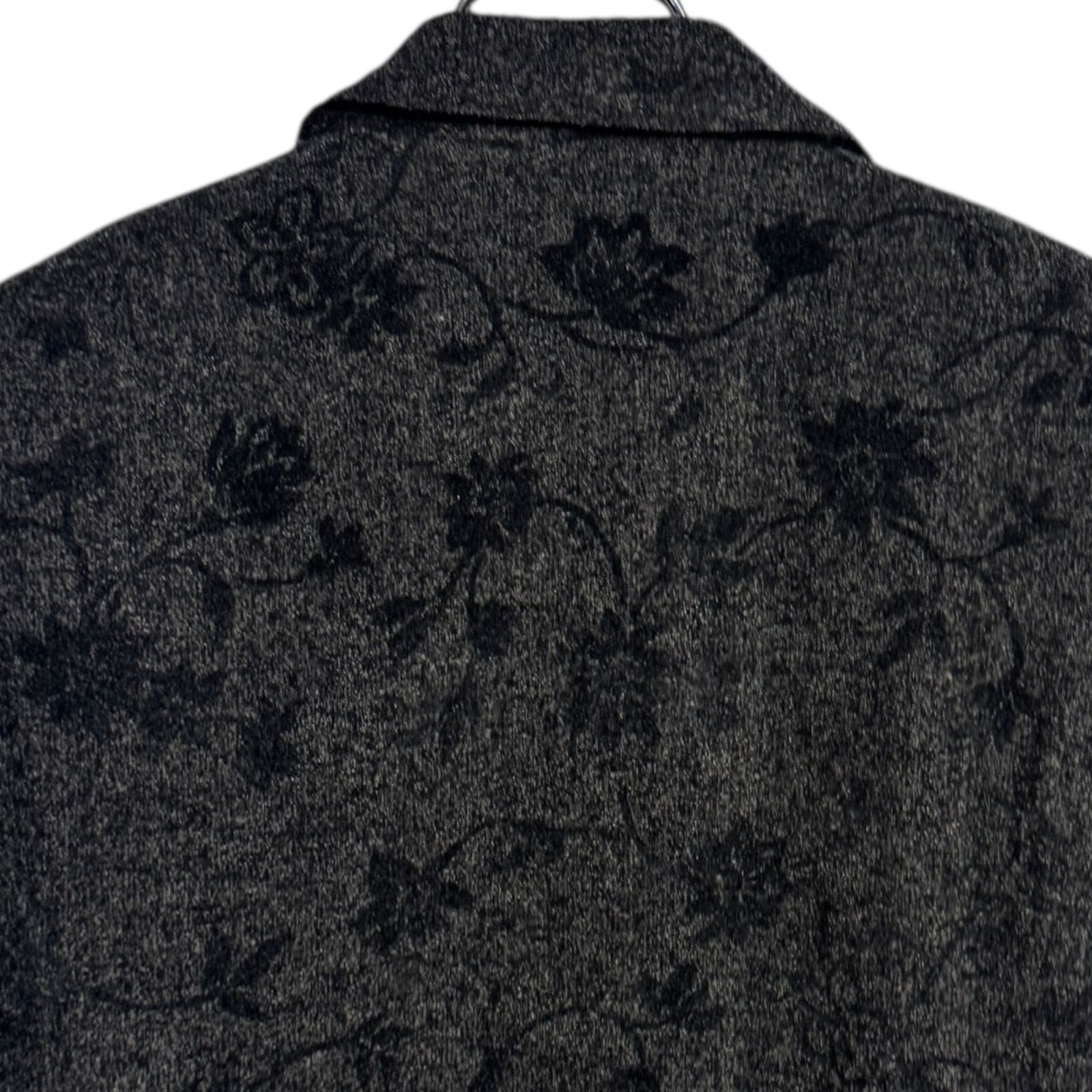 Z1494 Leilian レリアン テーラード ジャケット ブラック フラワー 花