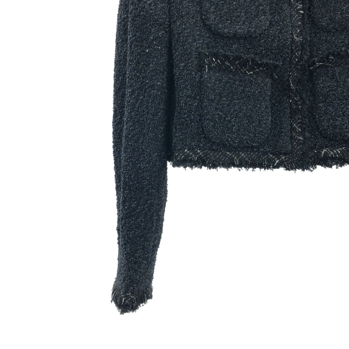 sacai / サカイ | 2023SS | tweed jacket ツイード ノーカラー