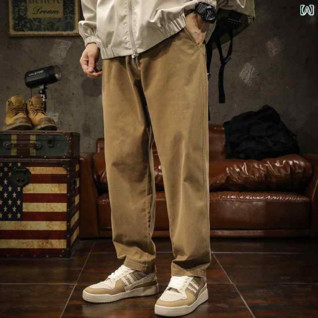 種類12：2XL/B：黒 メンズ 男性用 ファッション オシャレ シンプル 大人 かっこいい ストリート ヒップホップ HipHop マウンテン スタイル レトロ アイランド コットン 秋 ストレート ドレープ カジュアル ロング パンツ