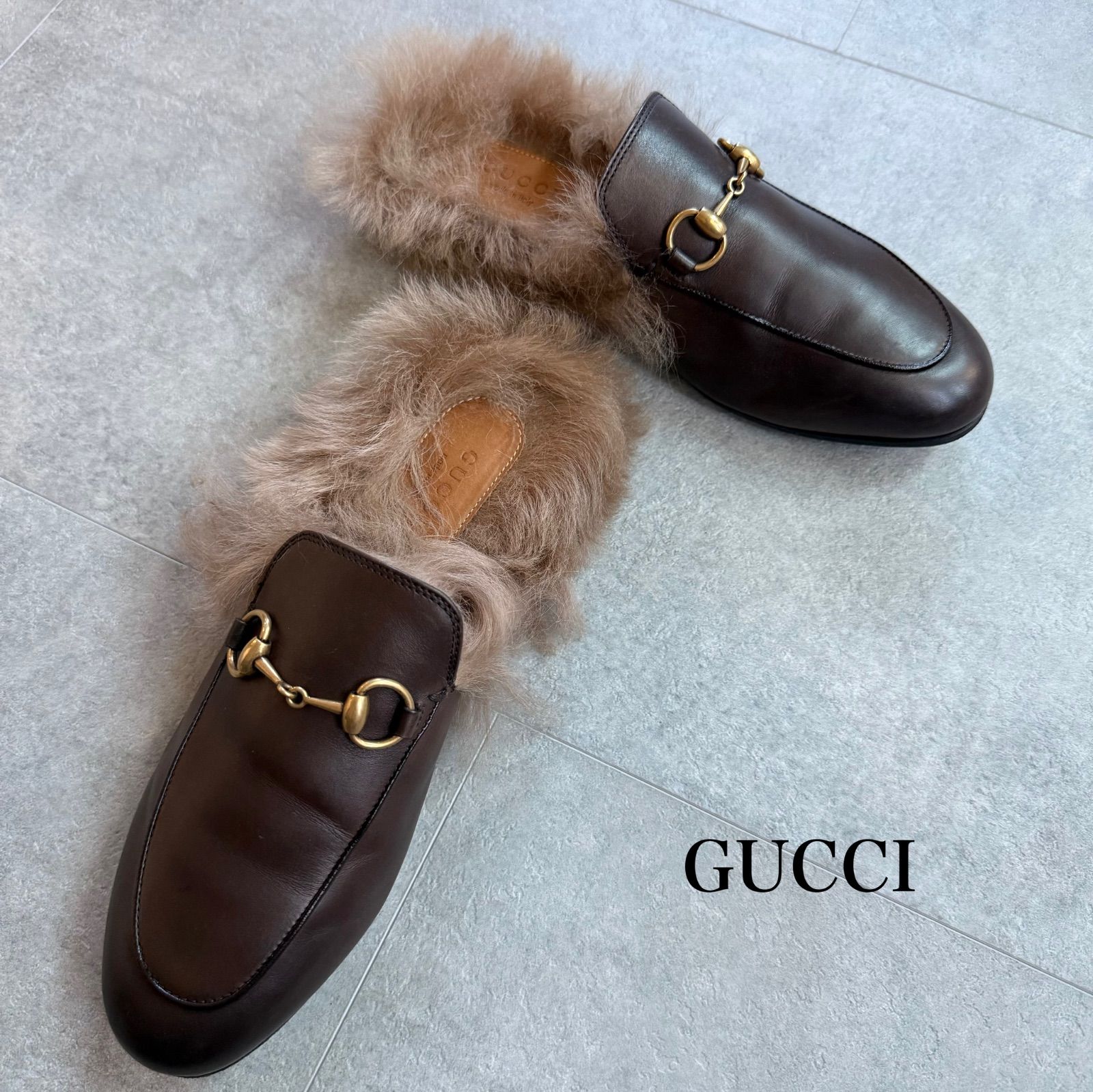 GUCCI ファー　プリンスタウン　ホースビット 美品 GUCCI グッチ ホースビットローファー プリンスタウン