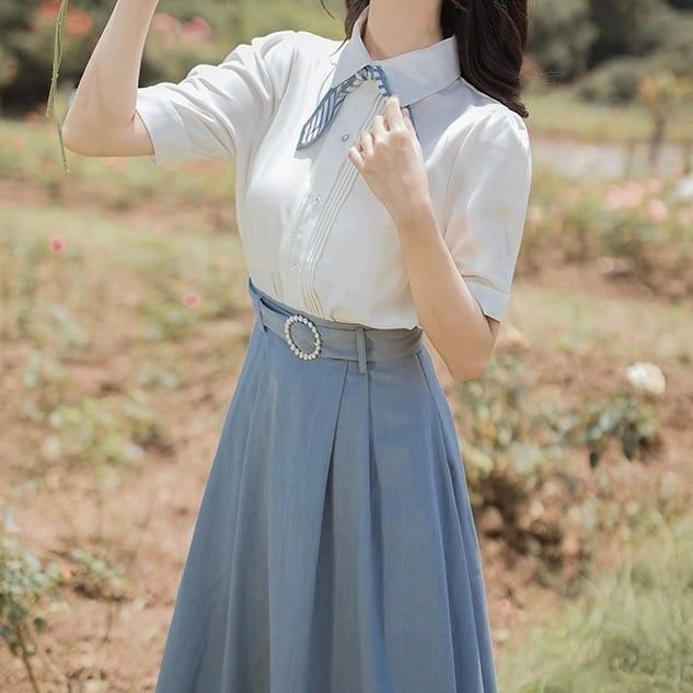新品タグ付♡昭和ファッション♡ブラウス＋スカートセットアップ