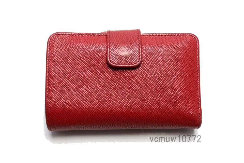 PRADA プラダ 長財布 サフィアーノ ラウンドファスナー レッド