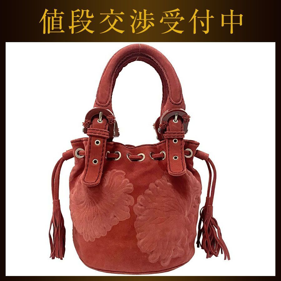 ケンゾー ハンドバッグ ボルドー レッド 美品 スエード 中古 KENZO 