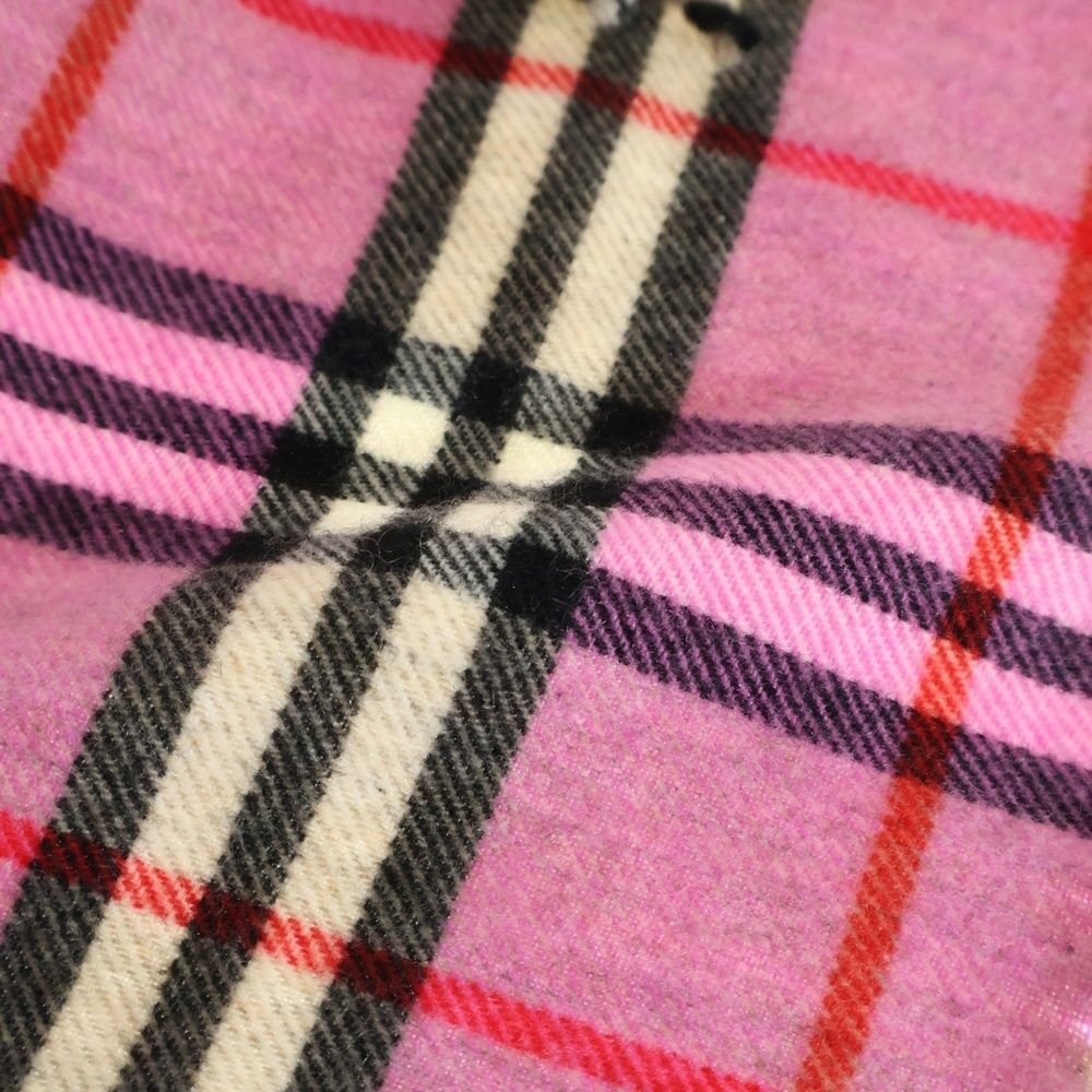 バーバリー マフラー ノヴァチェック カシミア ピンク BURBERRY LONDON (バーバリーロンドン) ノバチェック フリンジ