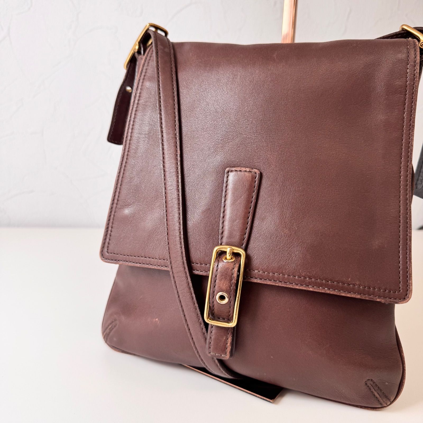 COACH ブラウン レザー メッセンジャー　ショルダーバッグ コーチ メンズ COACH レザー ショルダーバッグ メッセンジャーバッグ
