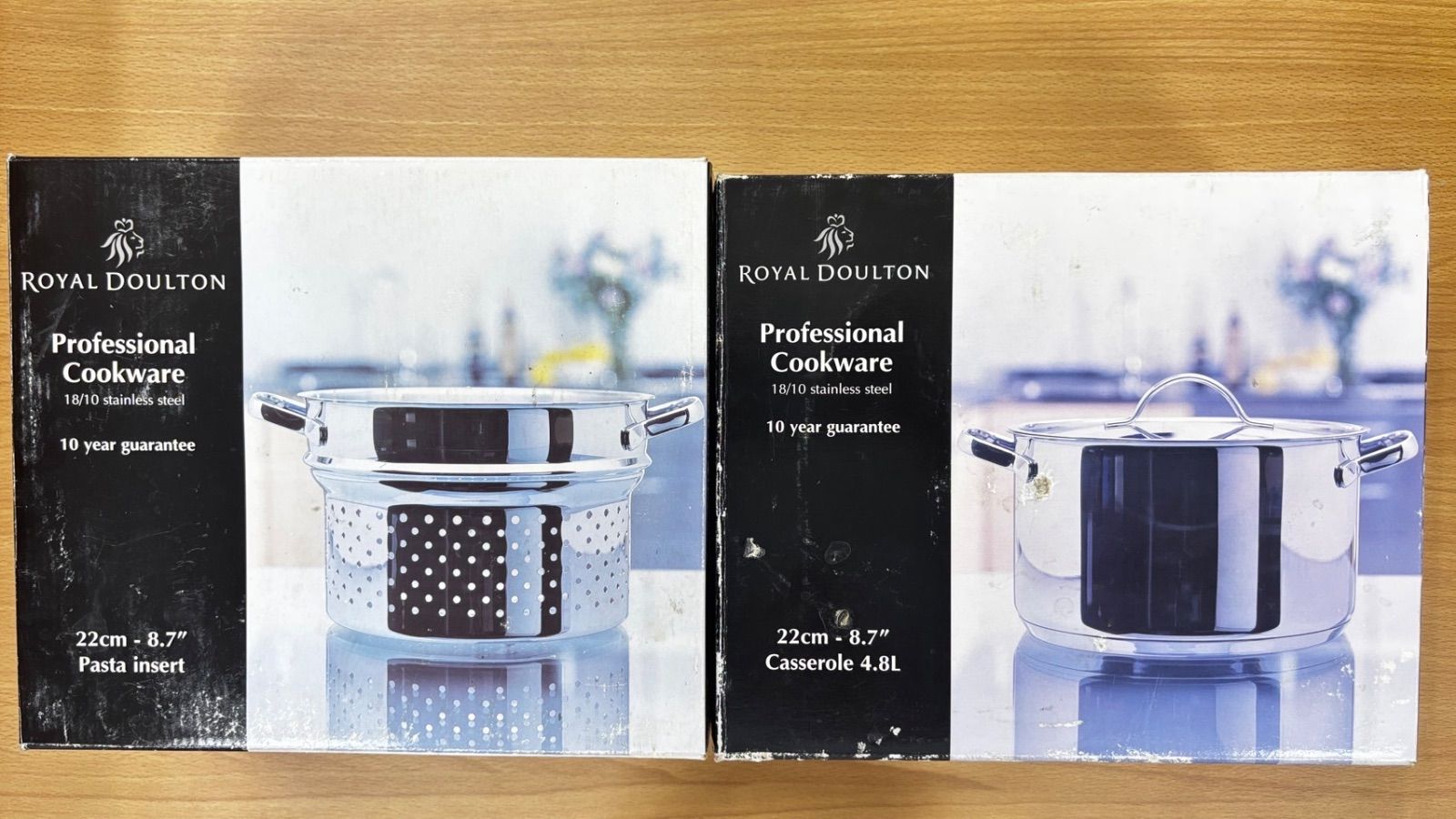 GO127 ロイヤルドルトン ステンレス鍋 2点セット Royal Doulton パスタ 