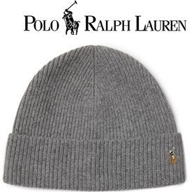 POLO RALPH LAURENシグネチャーポニーウールブレンドビーニー（ニット