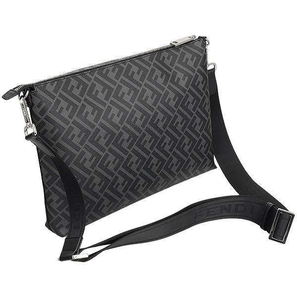 送料無料 返品可♪フェンディ ダイアゴナル メッセンジャーバッグ 7VA470 ブラック ショルダー A ♪