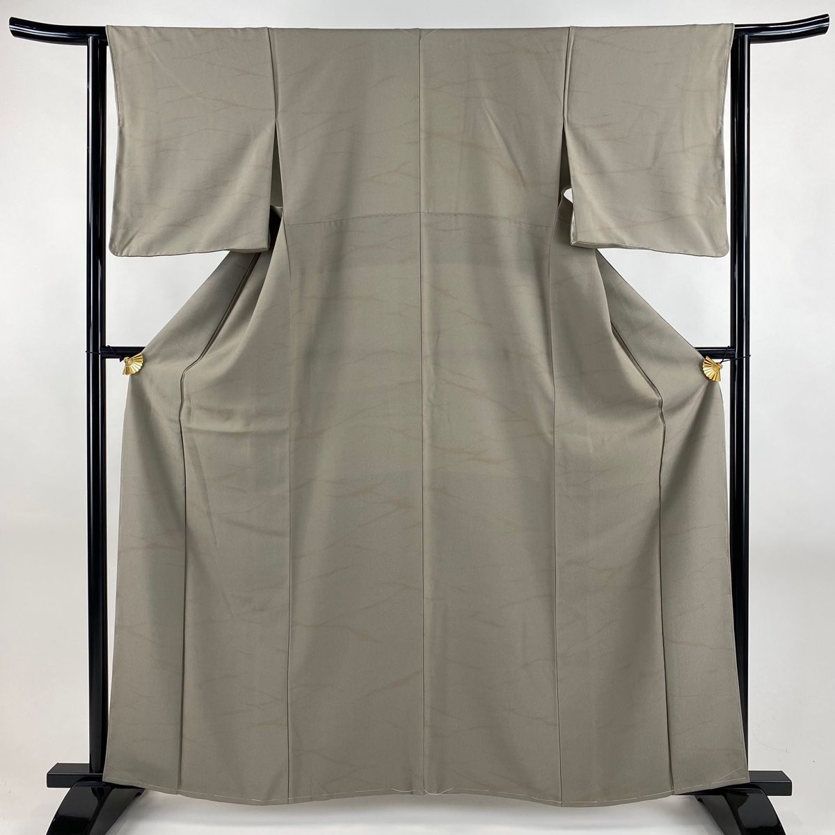 小紋 身丈160.5cm 裄丈63cm S 袷 幾何学 灰茶 正絹