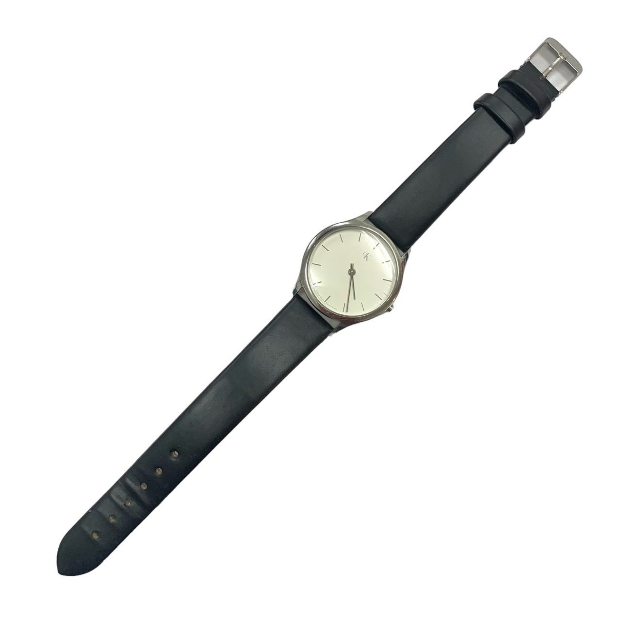 【きれいです⭐️CK Calvin Klein】 シーケー カルバンクライン　 丸型 レディース クオーツ腕時計　 カルバン クライン ウォッチ　  シンプルデザインがかわいい　 24.2月電池交換済み （AYA）
