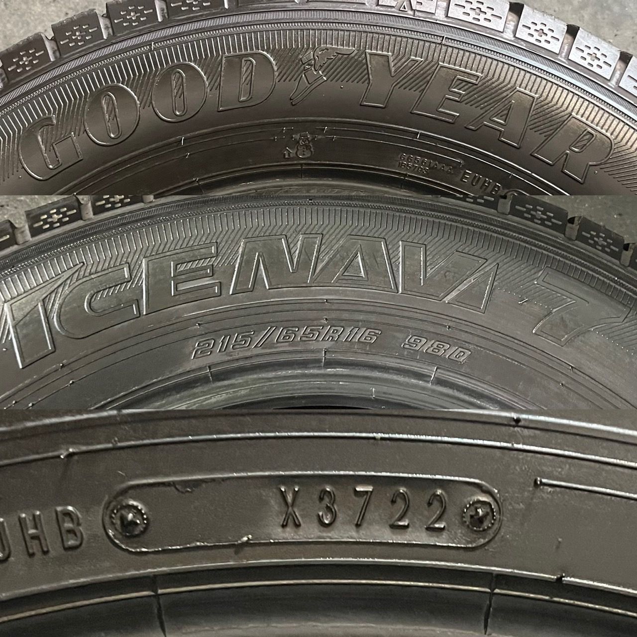 きれいめカジュアル 製 約8～8.5分山 グッドイヤー GOODYEAR ICE NAVI 7 スタッドレス 215 65R16 4本 h_504