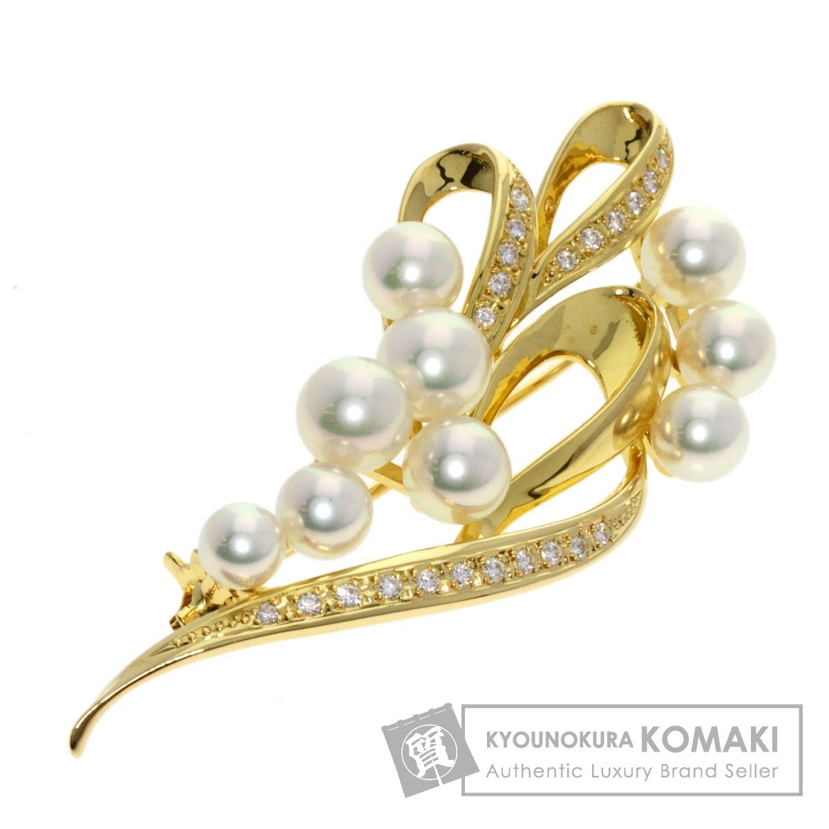 MIKIMOTO パール 真珠 ブローチ K18YG レディース