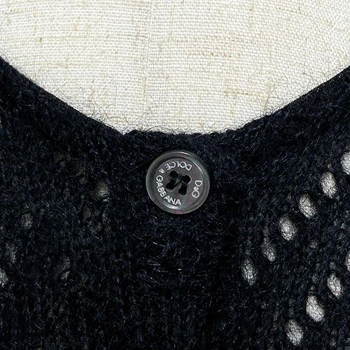 ドルチェ&ガッバーナ モヘア ニット カーディガン 黒 五分袖 ブラック  