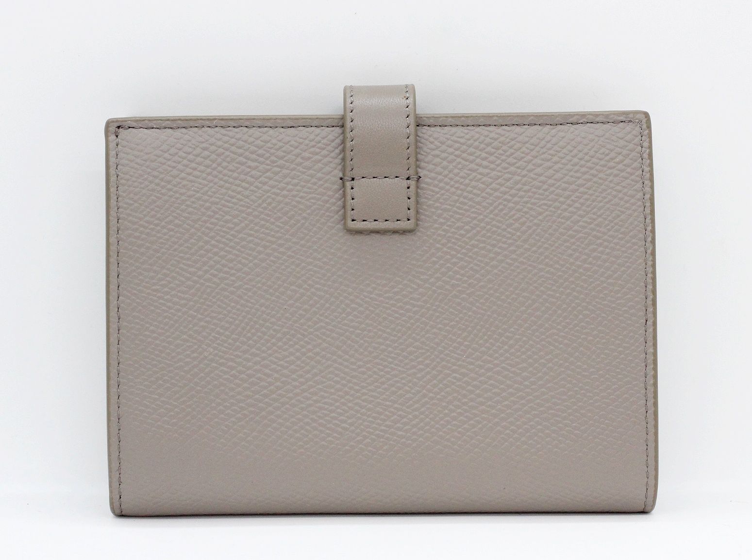 CELINE セリーヌ ミディアム ストラップ ウォレット レザー グレージュ セリーヌ ミディアムストラップウォレット 折り財布 グレー レザー
