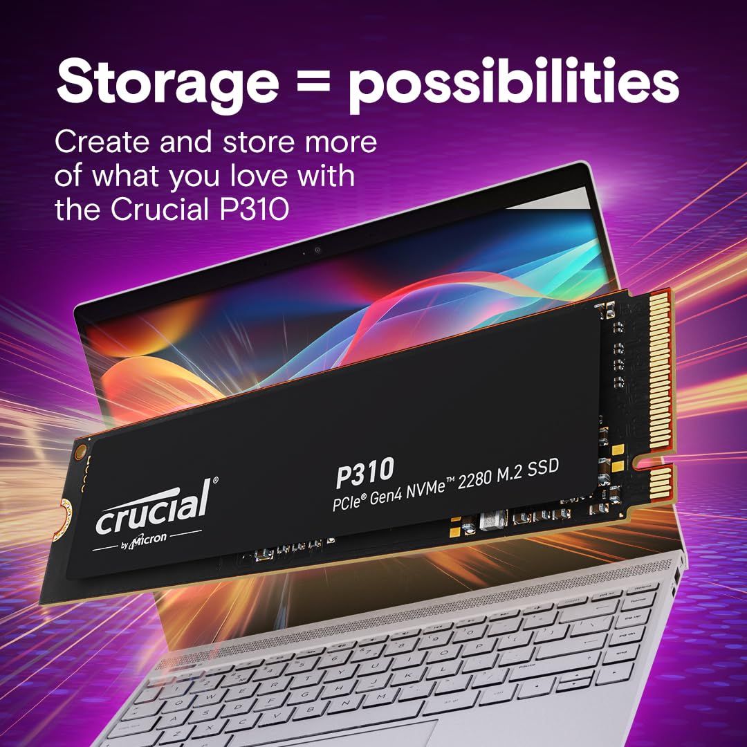 Crucial P310 4TB PCIe Gen4 2280 NVMe M.2 SSD 最大7 100MB|秒 – アクロニスオファー付き 内蔵ソリッドステートドライブ PC – CT4000P310SSD801