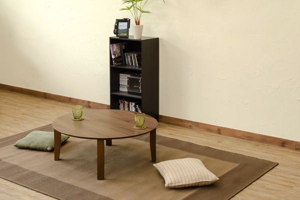 Rosslea 折り畳みテーブル 85Φ 北欧風 ちゃぶ台 ラウンド センター