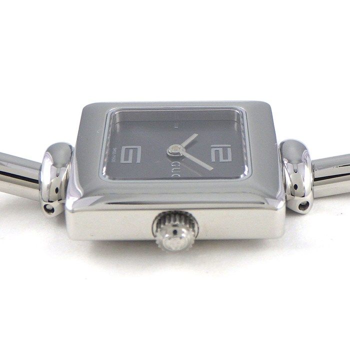 グッチ GUCCI 腕時計 バングルウォッチ 1900L スクエア サンレイ グレー文字盤 SS クオーツアナログ