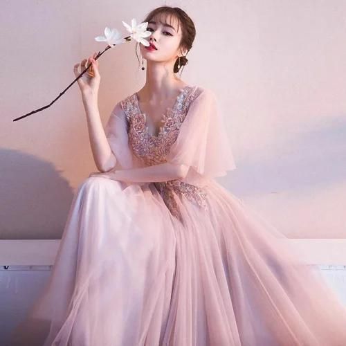 パーティードレス ロングドレス ワンピース結婚式 大きいサイズ 韓国  