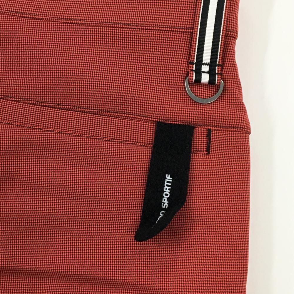 ルコックゴルフ パンツ レッド×黒 裏微起毛 ロゴ黒 ストレッチ メンズ 82 ゴルフウェア le coq sportif LLC-HASEGAWATOSO_COM