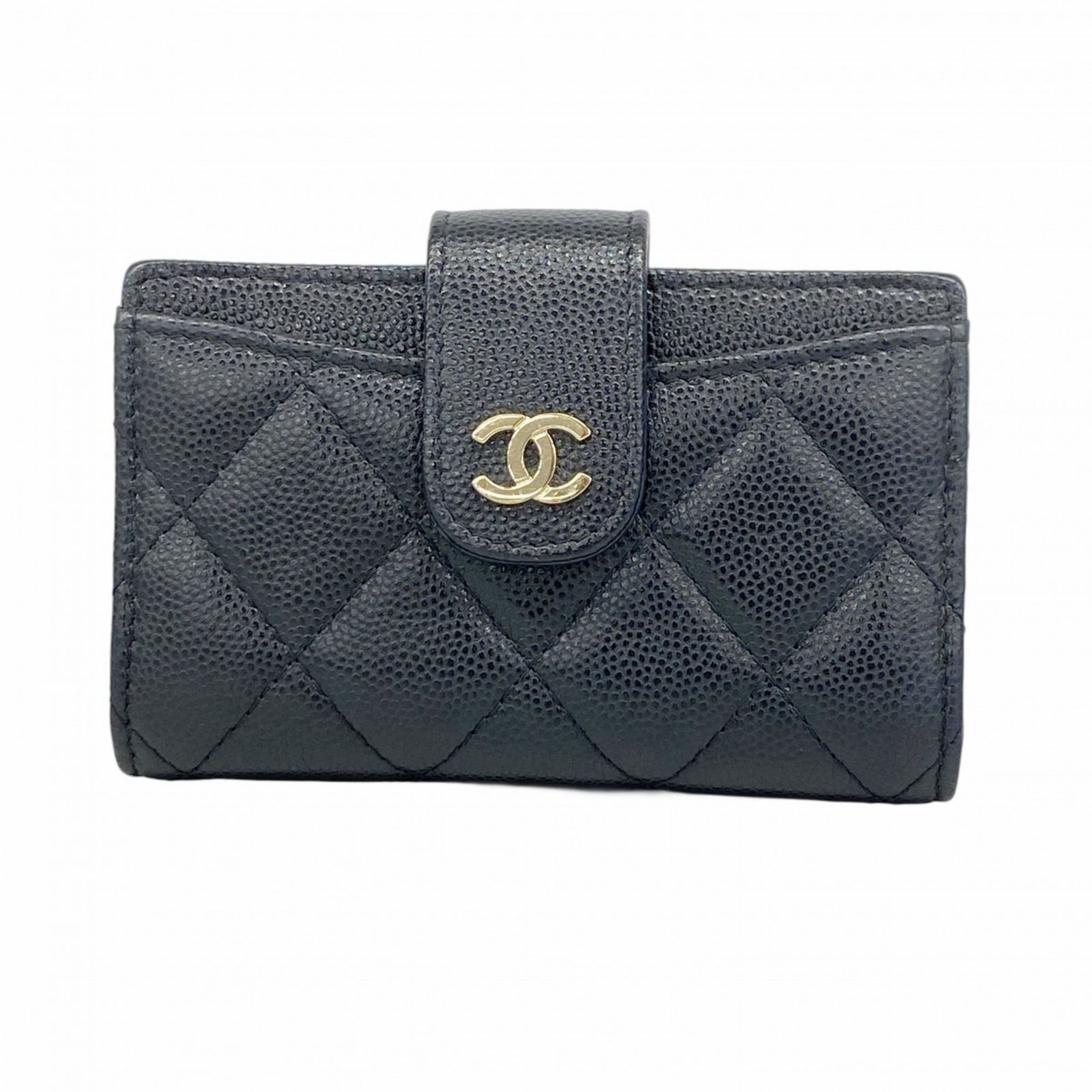 未使用 CHANEL シャネル 黒キャビアスキンの名刺入れ カードケース CHANEL シャネル カードケース キャビアスキン CARD CASE