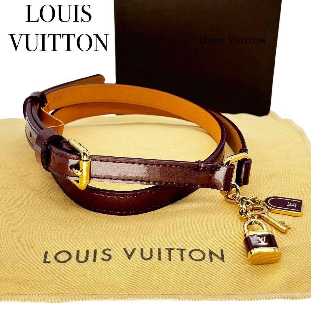 LOUIS VUITTON ルイヴィトン モノグラムヴェルニ チャーム ベルト レディース ボルドー 金 - メルカリ