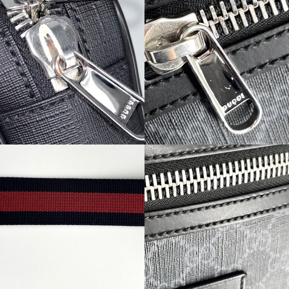 グッチ ウエストバッグ メンズ ベルトバッグ ボディバッグ ウェブストライプ 小さめ GUCCI 474293 GGスプリームキャンバス レザー ブラック 黒 シルバー金具 品 WWW_KARIMZIABAT_FR