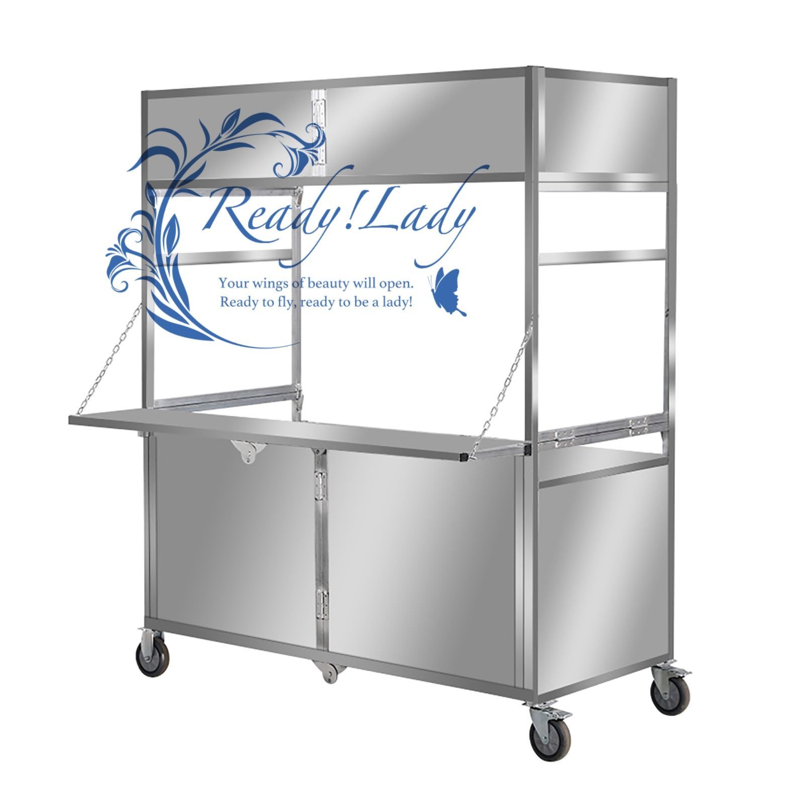 折りたたみ式 屋台 金属製 屋台セット 車輪付き 多機能 出店 イベントブース 収納便利 大容量収納 フェスティバル マーケットなどに最適